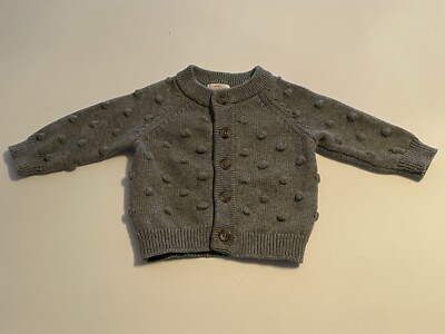 Cat & Jack Baby Boy  Gray  Knit Sweater/Cardigan Size NB