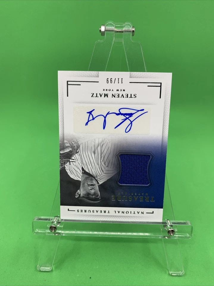 2016 National Treasures Steven Matz Treasure Materials GU JERSEY RELIC /99 - Image 2 of 4