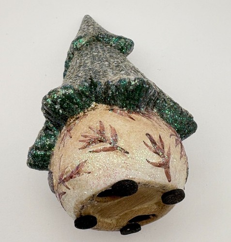 Vintage Glittered Ceramic Pine Tree Christmas Decor Figurine Shimmering - Picture 3 of 8