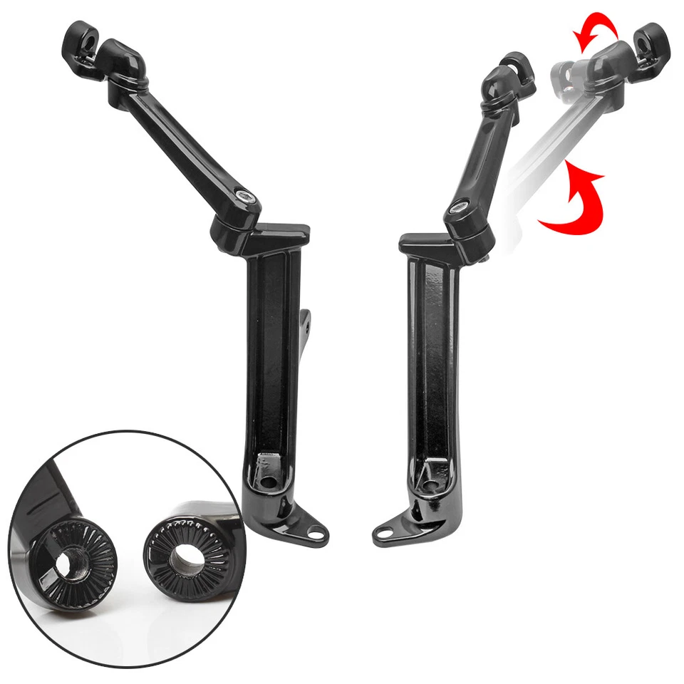 Black Frame Mounted Highway Peg Mounts Adjustable For Harley Touring 2009-2020 - Image 4 of 4