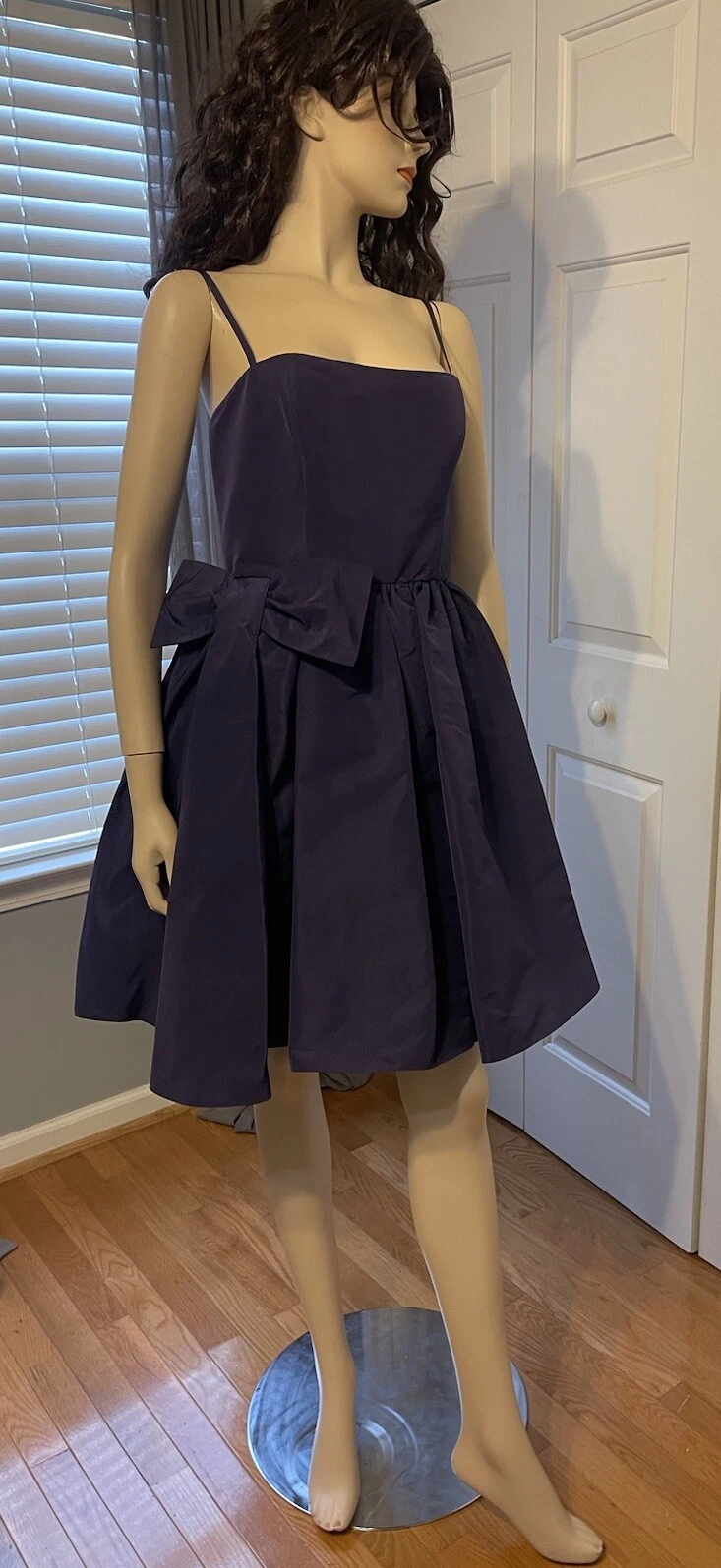 NUOVO ROSSO VALENTINO taglia 48 (EU) L XL viola taffettà splendido abito Italia $795