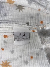 Aden  Anais Orange Grey White Baby Blanket Muslin Swaddle Stars EUC