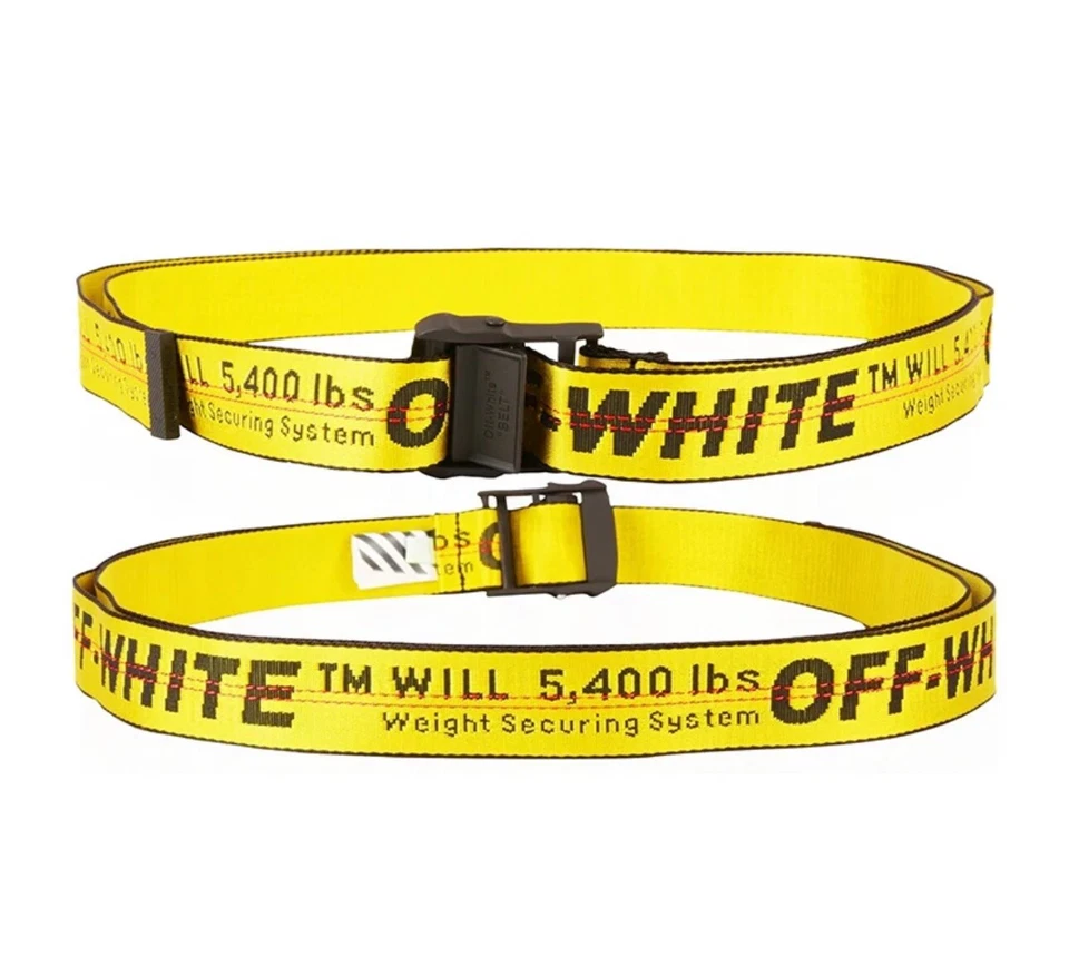 OFF-WHITE мужчин желтый промышленный логотип пряжка сплетенный ремень один размер ✅ - Изображение 2 из 3