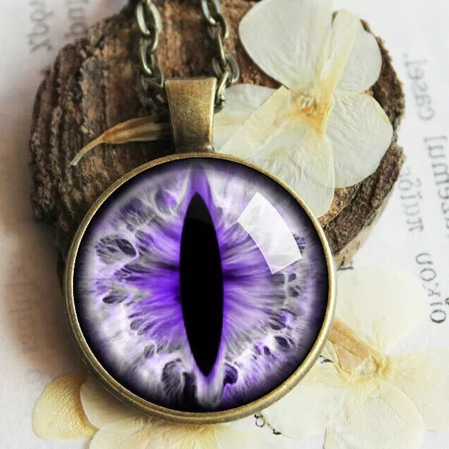 Purple Cat's Eye Necklace - Folksy