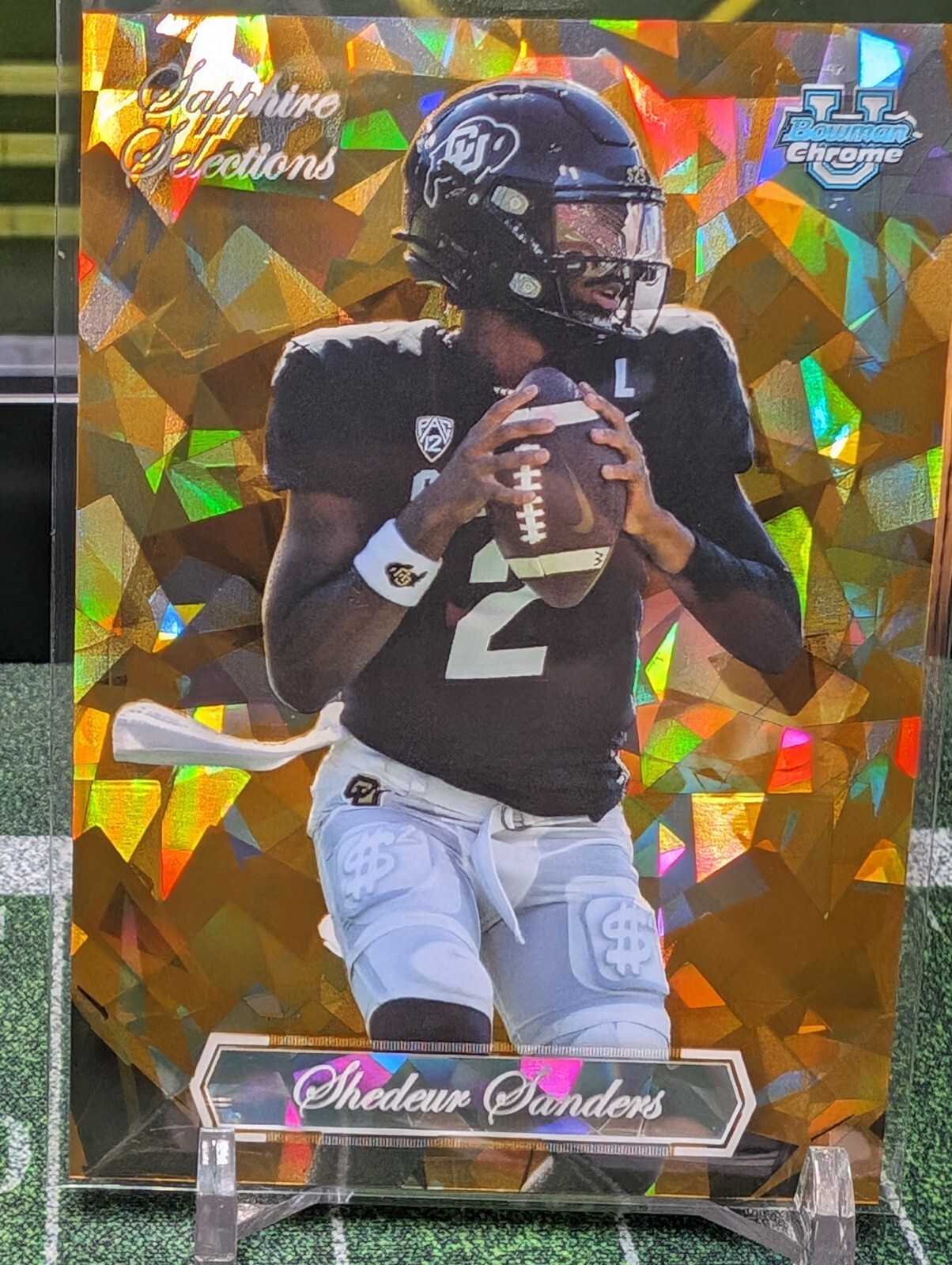 2023 Bowman Chrome University Shedeur Sanders 8/50 Gold Sapphire Selections