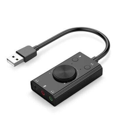 For PC Laptop External USB Sound Card Stereo USB Sound Card 3.5mm Cable Adapter