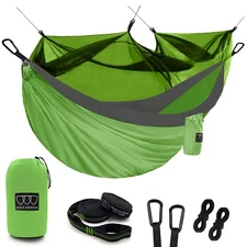 Double Person Camping Hammock Tent with Mosquito Net Hanging Bed Portable
