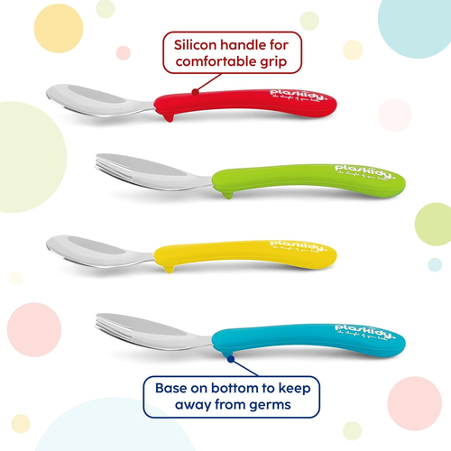 Toddler Silverware Set of 8 Kids Utensils Forks and Spoons - BPA Free/Dishwasher - Picture 5 of 6