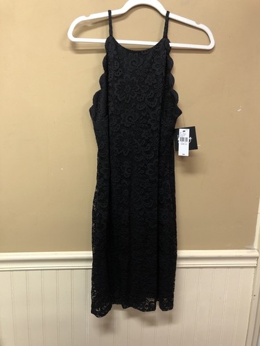 By & By schwarz Spitze Overlay ärmelloses Kleid Größe 11 neu mit Etikett