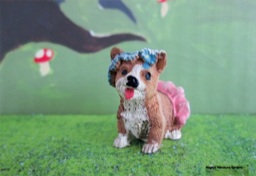 Miniatur Kimmy der Korgi Corgi Welpe Hund für Feenwichtel Garten Puppenhaus NEU - Bild 1 von 3