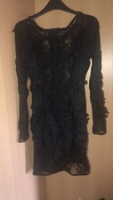 SEXY COCY BLACK FLORAL LACE DRESS - SLEEVES