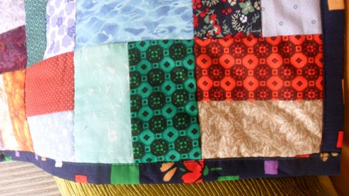 Patchwork Lap Quilt Lightly Hand Quilted All New Fabric 2 oz Wadding 35 x 35 ins - Picture 5 of 8