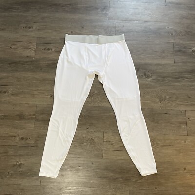 DSG Compression Pants White Leggings Breathable Base Layer Active Men Sz XL
