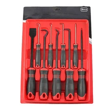 9PCS Scraper Hook Pick Set Removal Tool O Rings Seals Rubber Handle Repair New5d