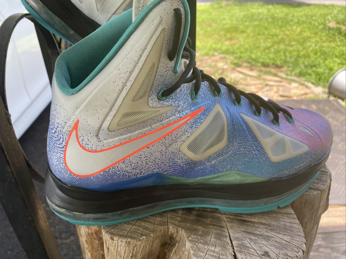 NIKE LEBRON X 10 PURE PLATINUM Basketball shoes pink blue purple