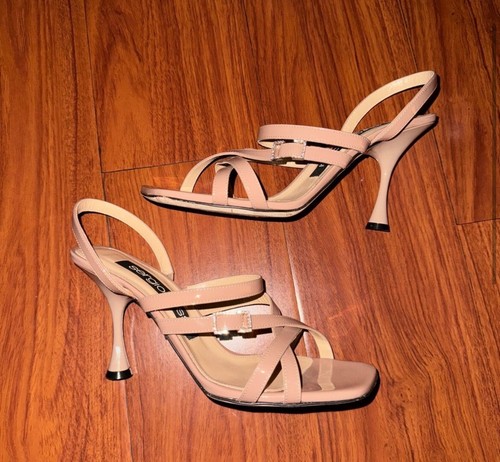 Sergio Rossi cross-strap slingback sandals EU size 38 1/2 high heels Italy - Picture 3 of 8
