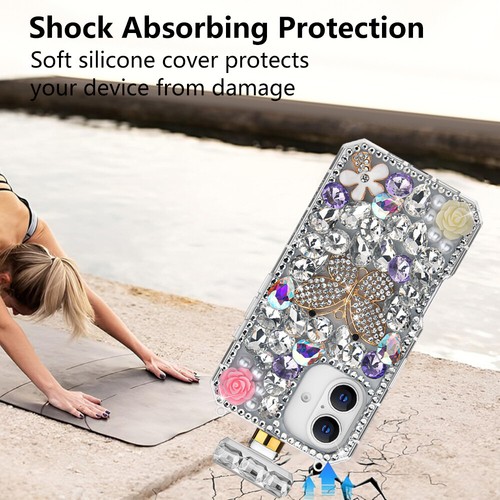 Für Apple iPhone 16 Plus - Parfüm Flakon Cover Case mit Edelstein Strass Armband - Bild 13 von 31