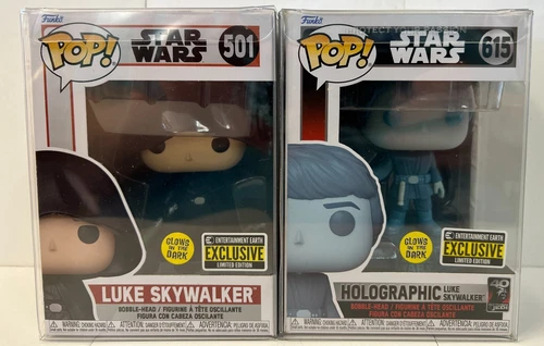 Funko Pop Star Wars ~ Luke Skywalker 501 & 615 ~ GITD ~ Entertainment Earth