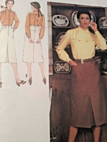 Skirt Shirt 6 8 Simplicity Sewing Pattern 9104 Western Rodeo Button Up UC VTG - Picture 2 of 5