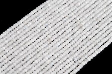 2x1.5MM Genuine Natural Rainbow Moonstone Grade A Faceted Rondelle Beads 15.5"