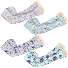 4 Pairs Farmers Gardening Defense Sleeves UV Sun Protection Arm Covers for Women