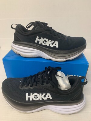1459 Hoka M Bondi 8, Black/White, Mens Running Shoes-US 9.5  display picture 1