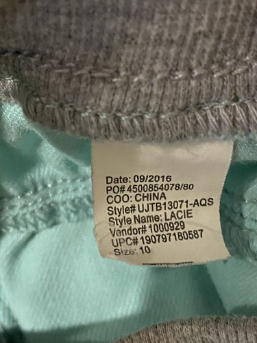 Jessica Simpson Rolled Skinny Capris Kids Girls Size 10 Teal Blue Green Pull On - Picture 8 of 12