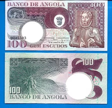 Angola 100 Escudos Year 1973 Uncirculated Banknote Free Shipping