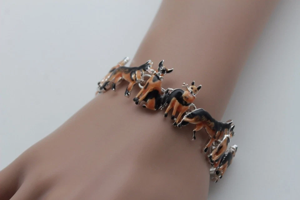 Novas Joias Femininas da Moda Pulseira de Prata Corrente de Metal Cachorro Pet Amor Berloques Animal - Imagem 2 de 4