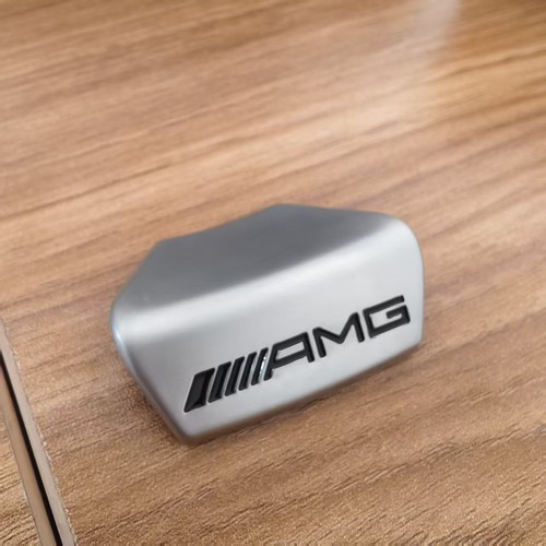 Emblema de volante AMG base cuadrada GLC C43 C350E insignia 3D cromada/negro - Imagen 2 de 5