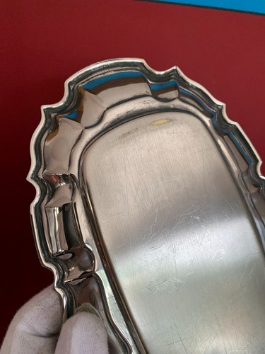 SILVER PLATTED TRAY 24 cm  OLD BANDEJA PLATEADA ANTIGUA - Picture 11 of 13