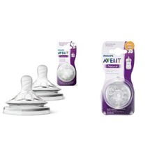 Philips Avent BPA Free Natural Medium Flow Nipples Baby For 3 month 2 Pcs - F/S