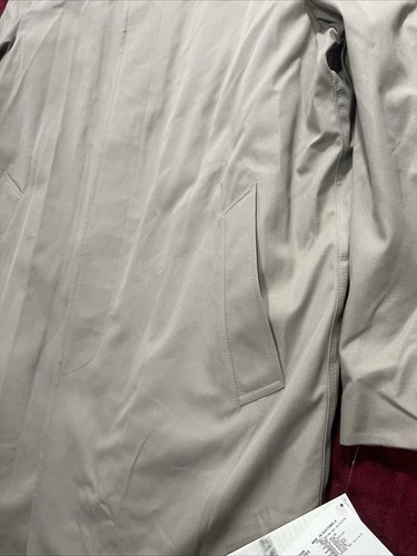 London Fog Tan Trench Coat 38 Reg Zip Out Lining Style 002031 265 Balmacaan - Picture 14 of 20