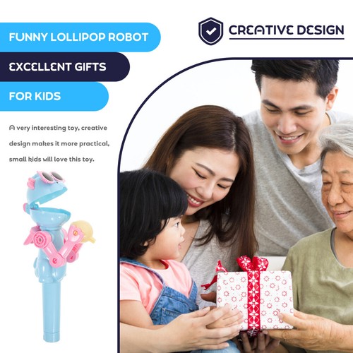 Novelty Lollipop Robot Holder Creative Kids Toy Best Gift for Children (Blue) - Bild 9 von 11