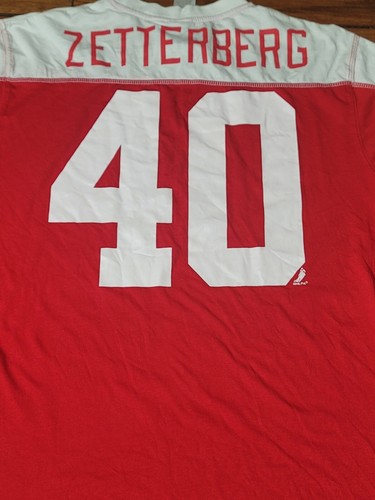 Vintage Reebok Faceoff Detroit Red Wings Zetterberg Long Sleeve T-Shirt XL B9 - Picture 3 of 8