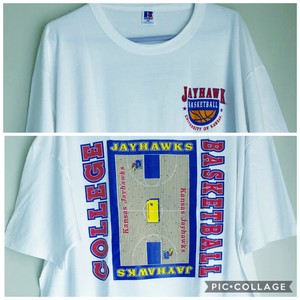 Mens-XXL-Vintage-90s-University-of-Kansas-Jayhawks-College-basketball-t-shirt