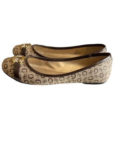 Ballerine Guess Claira donna taglia 6,5 beige marrone firma logo fibbia oro - Foto 4 di 8