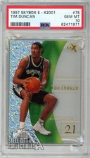 Tim Duncan 1997-98 Skybox E-X2001 Rookie Card #75 PSA 10. rookie card picture