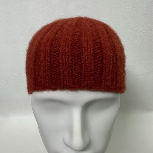 Vintage Banana Republic 100% Cashmere Beanie Hat Y2K 2004 Winter Knit Orange - Picture 4 of 13
