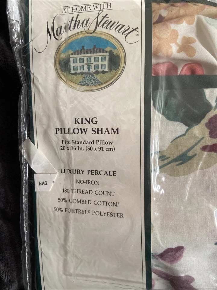 Antique Martha Stewart King Size Pillow Sham Floral 20 X 36 Inch - Изображение 2 из 4
