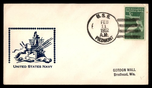 Mayfairstamps USS Piemont 1952 Marinebrief AAT_82555