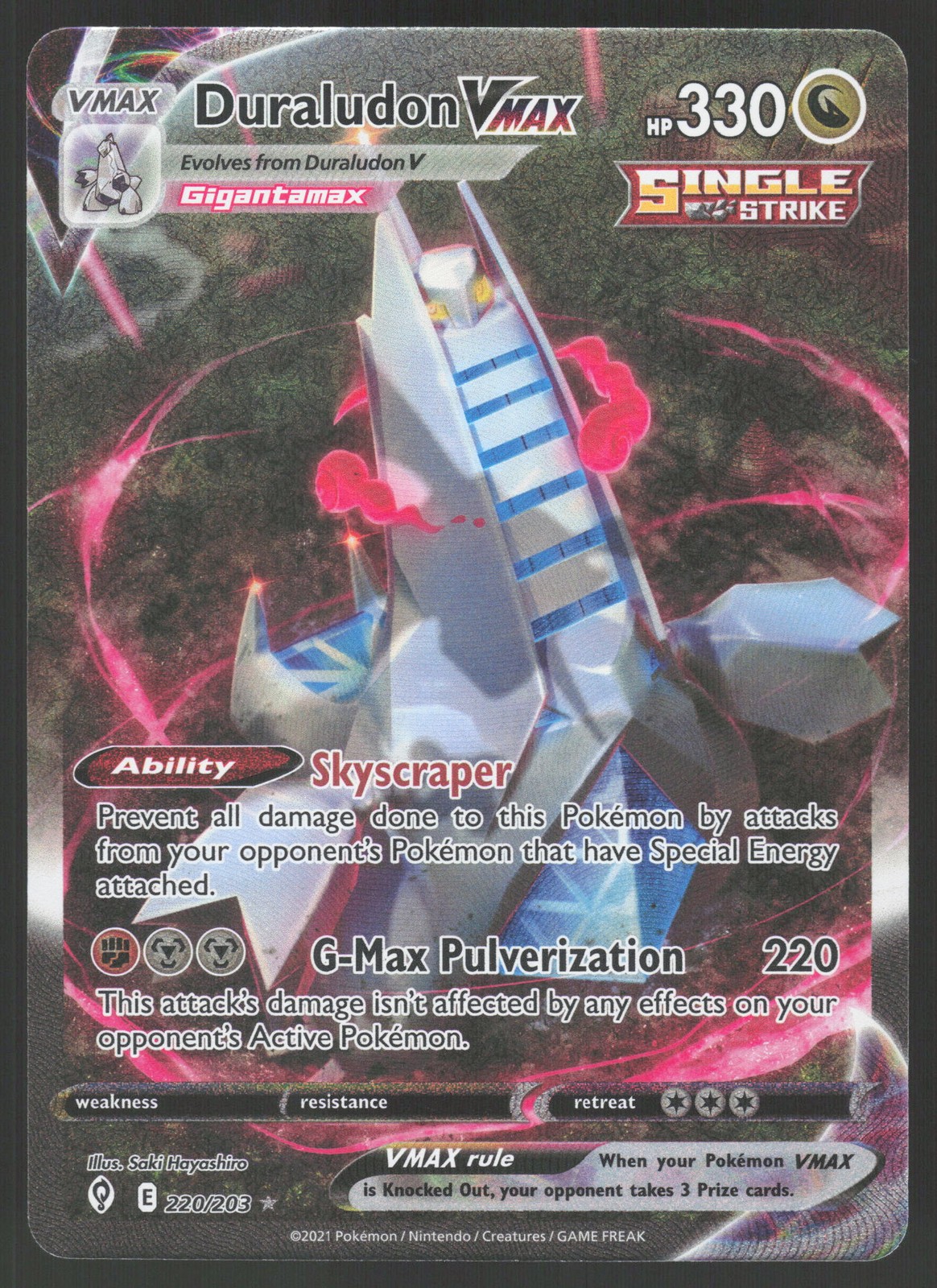 Duraludon VMAX 220/203 Alternate Art Pokemon TCG Evolving Skies NM