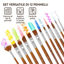 Set 10 Pennelli Pittura Fini In Pelo Di Lupo - Misure 000-7, Per Acquerello E Miniature, Precisione