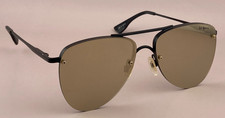 Le Specs Sunglasses The Prince Mirrored Rimless Aviator Black Frame