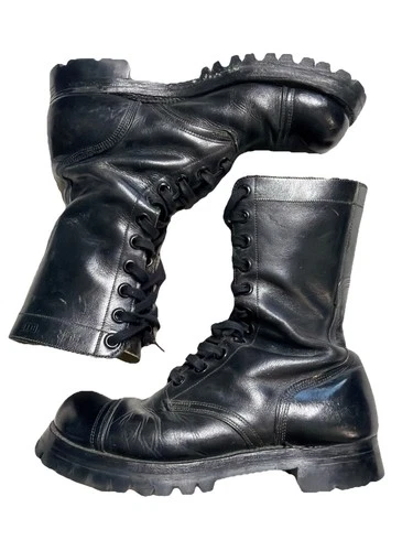 Vintage 60s Vietnam War Era Leather Jump Boots Combat Mens Sz 8.5 Military USA