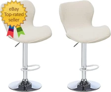 Counter Height Bar Chairs Cover Set of 2 Jacquard Swivel Bar Stools Slipcovers