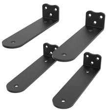 Floating Shelf Bracket, 8 Inch (1/4 In Thick) Black Shelf Bracket,4 Pack Hidd...