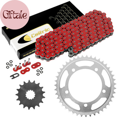 Red O-Ring Drive Chain and Sprockets Kit Compatible with Triumph Bonneville 800