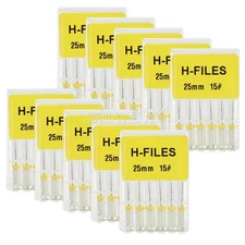 60X Endo H File Dental Stainless Steel Root Canal File Hand H-file 15-40#
