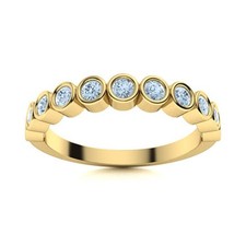Womens day Sale 925 Silver Round Aquamarine Gemstone Full Eternity Ring